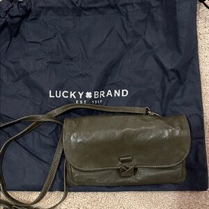 Lucky Brand Dark Green Leather Shoulder Bag